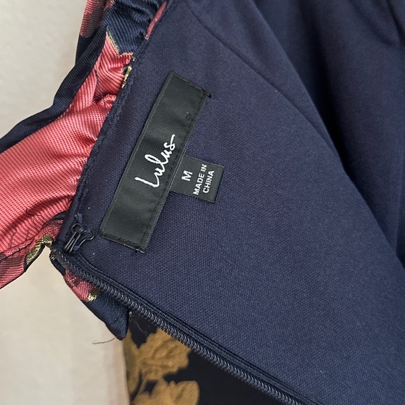 Lulus Floral Brocade Mini Dress with Ruffle Straps | Size Medium - Picture 3 of 3